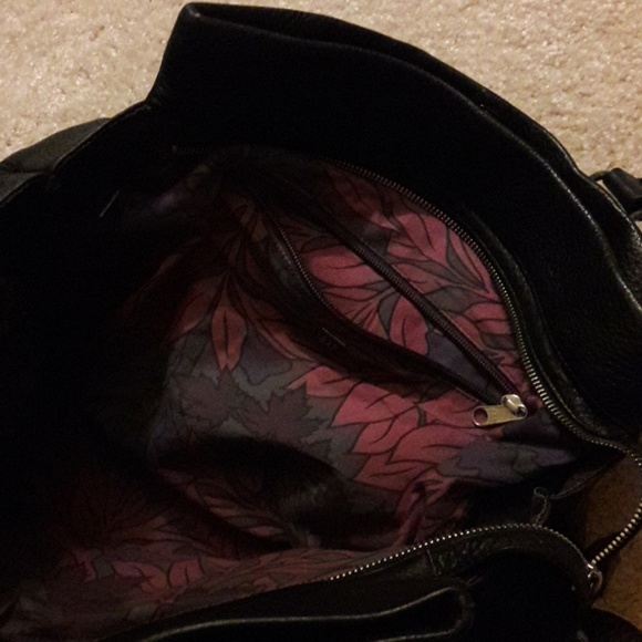 Gap soft leather 4 pocket black tote satchel grape - Picture 3 of 6